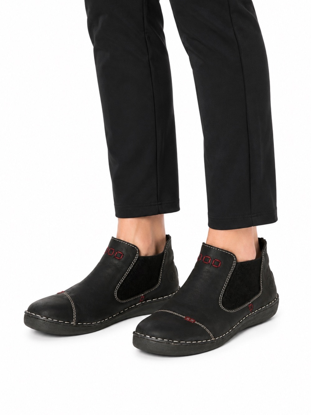 Size 10 (EU41) Rieker Women’s 52590-01 Double Gore Chelsea Ankle Boots Black